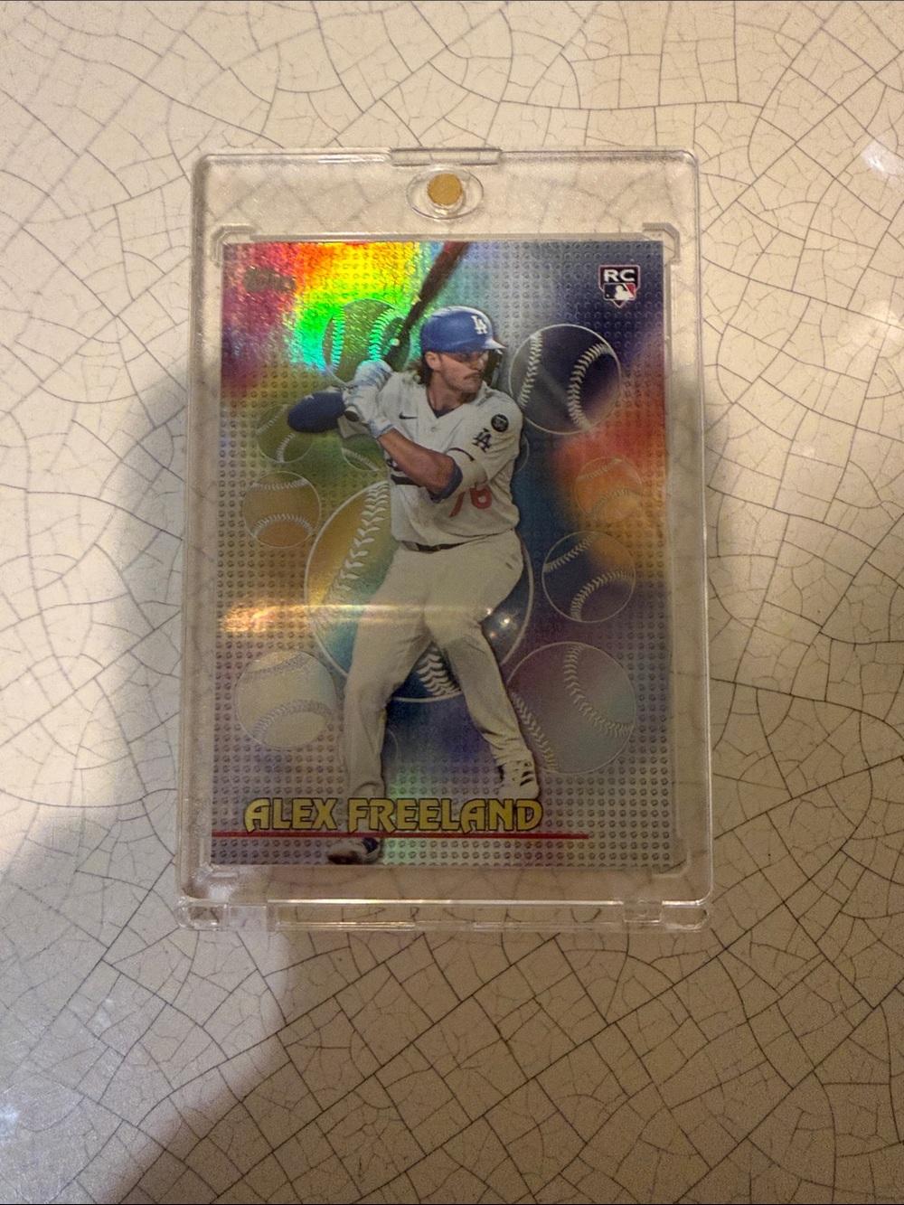 Topps Clear Baseball Card Case with Snap Closure - Orange foil